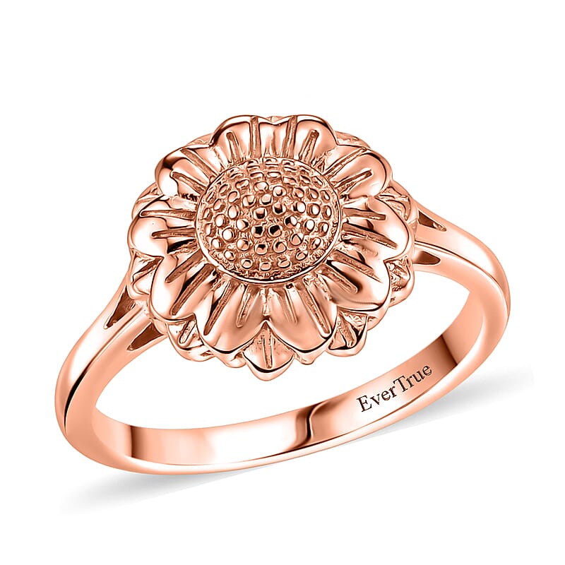 EverTrue Sunflower Ring in 14K RG Over Copper (Size 5.0)