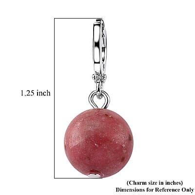 Norwegian Thulite 25.00 ctw Bead Drop Earrings in Stainless Steel