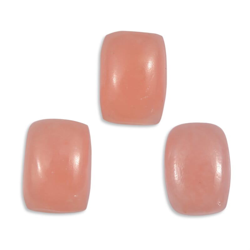 Peruvian Pink Opal Set of 3 (Cush 7x5 mm) 2.23 ctw