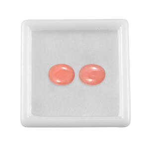 Peruvian Pink Opal Set of 2 (Ovl 10x8 mm) 3.32 ctw