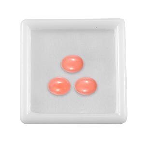 Peruvian Pink Opal Set of 3 (Ovl 9x7 mm) 4.75 ctw
