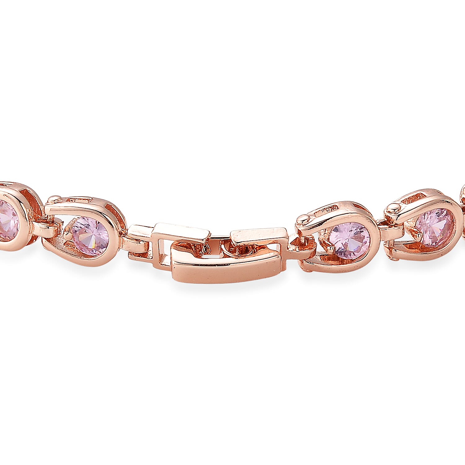 Simulated Pink Diamond Bracelet in Rosetone (7.50 In)