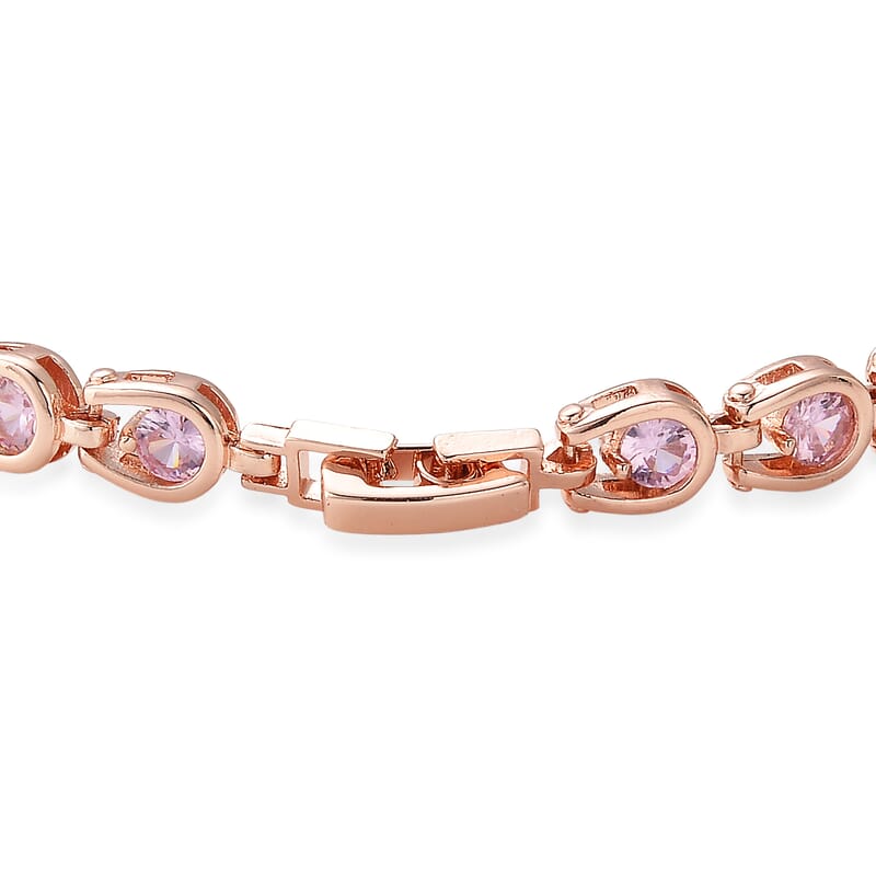 Simulated Pink Diamond Bracelet in Rosetone (7.50 In)