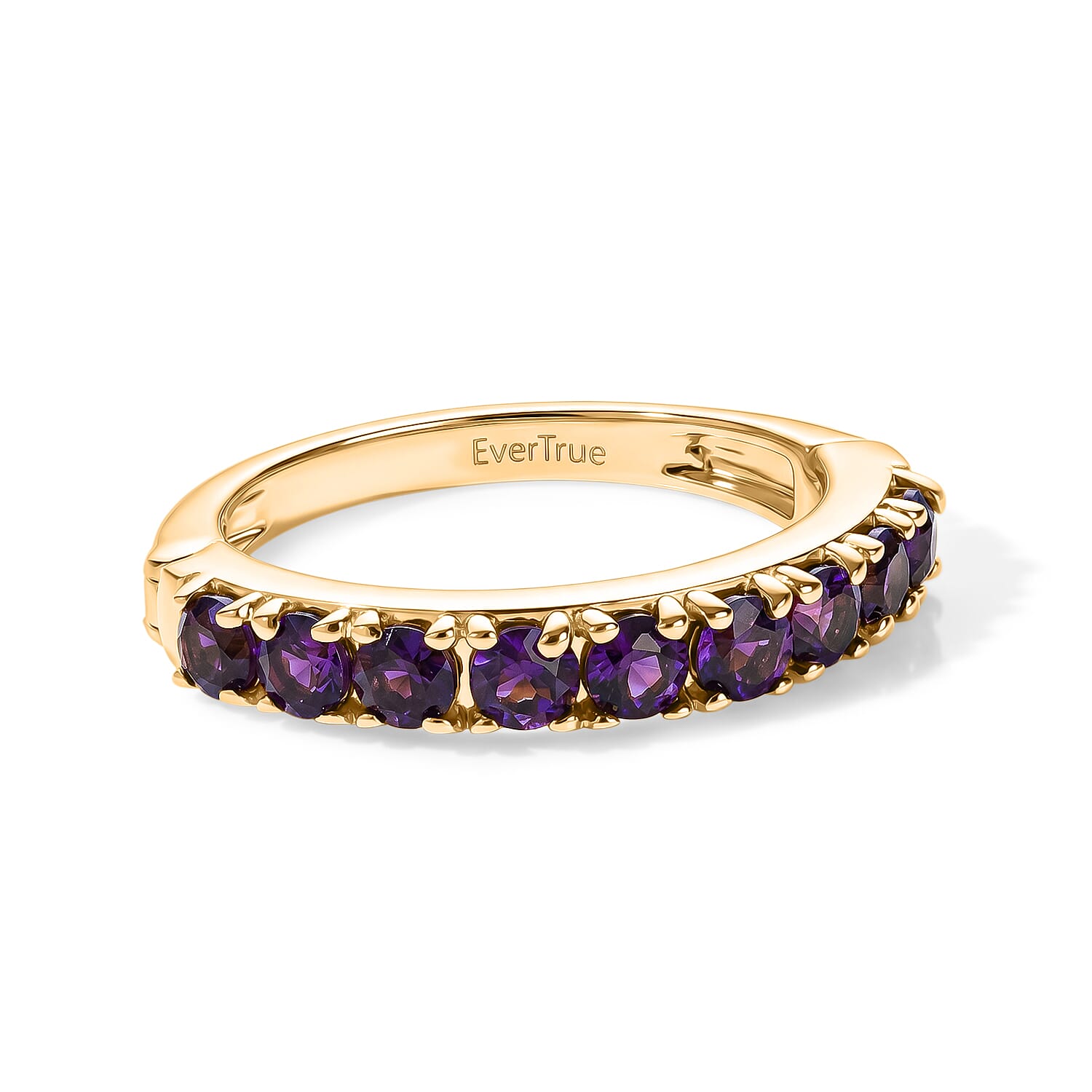 EverTrue African Amethyst Band Ring in 18K YG Plated (Size 10.0) 1.00 ctw