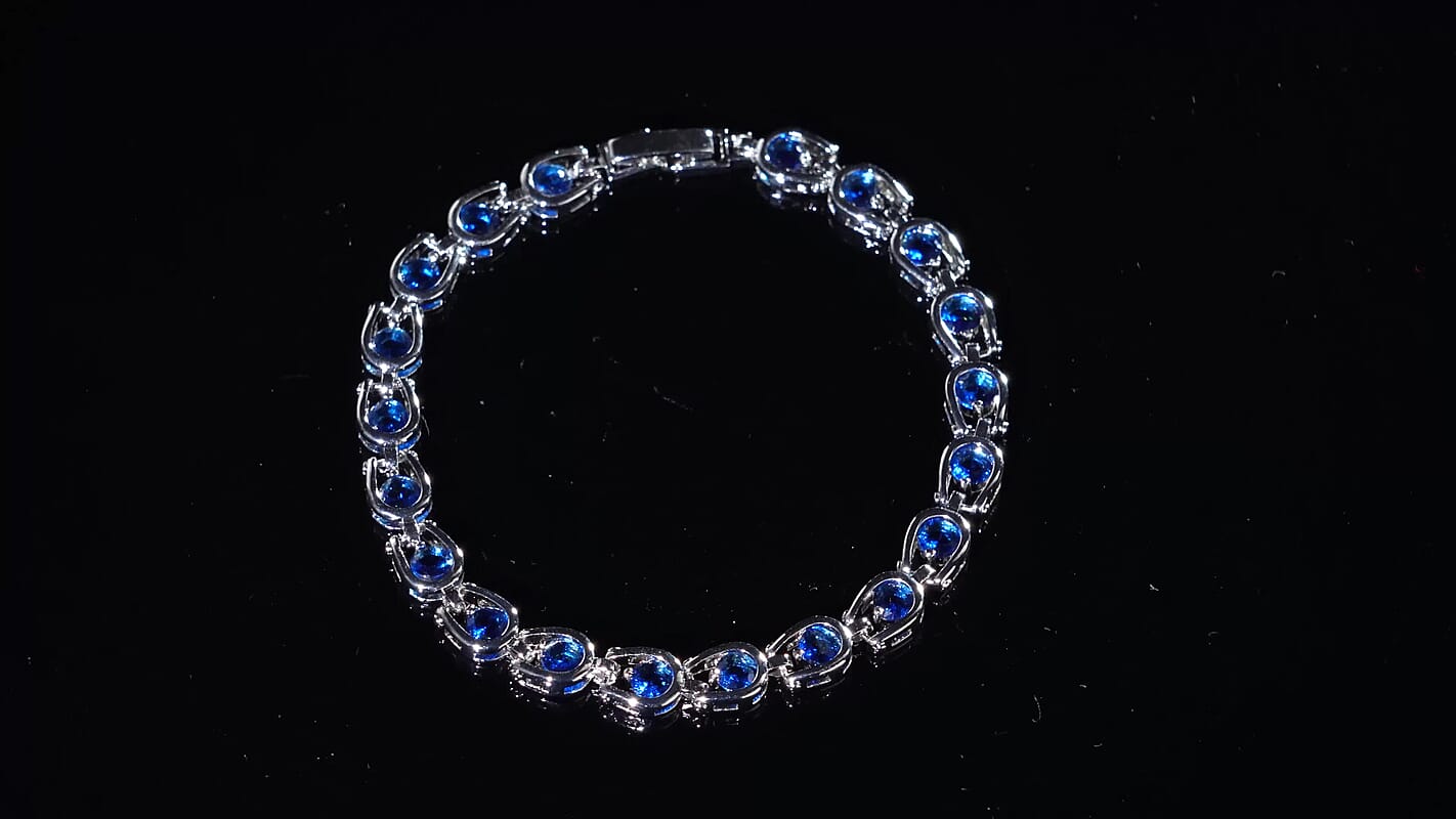 Simulated Multi Color Diamond Bracelet in Goldtone (7.50 In)