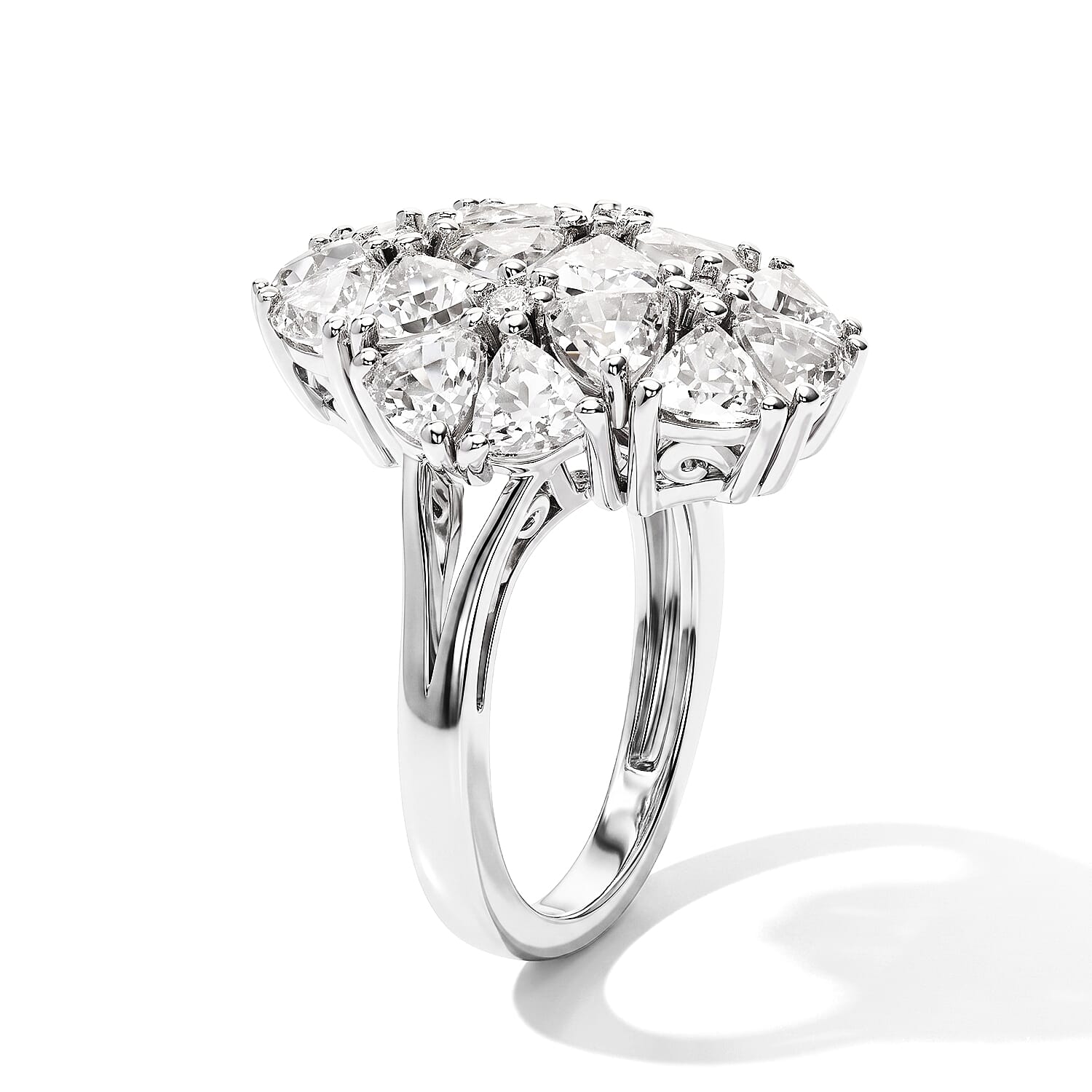 EverTrue Brazilian Petalite and White Zircon 2.80 ctw Ring in Platinum Bond (Size 6.0)