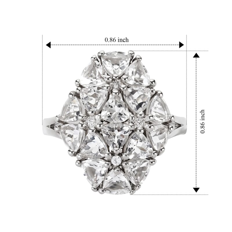 EverTrue Brazilian Petalite and White Zircon 2.80 ctw Ring in Platinum Bond (Size 6.0)