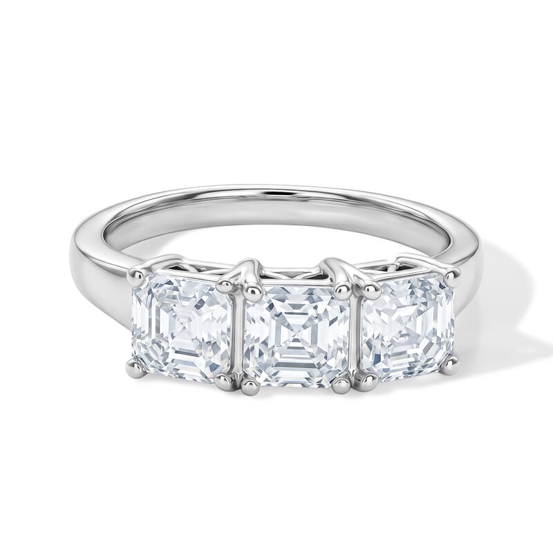 D'Joy Moissanite 2.03 ctw Ring in Rhodium Over Sterling Silver (Size 7.0)