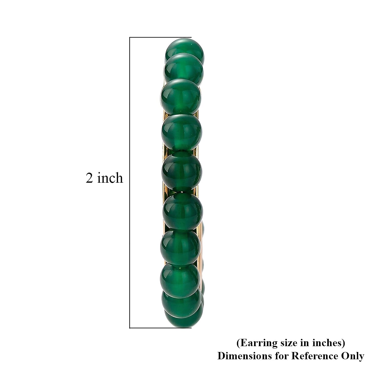 Verde Onyx 40.00 ctw Hoop Earrings in ION Plated YG Stainless Steel image number 5