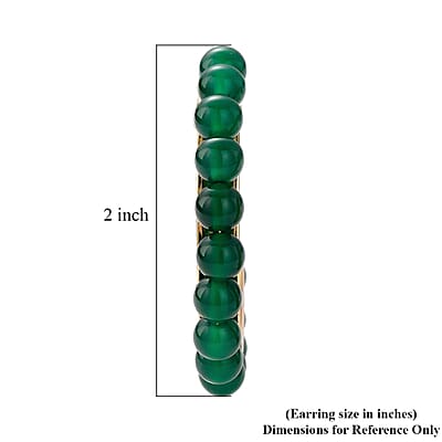 Verde Onyx 40.00 ctw Hoop Earrings in ION Plated YG Stainless Steel