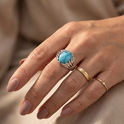 EverTrue Empyrean Blue Turquoise 2.75 ctw Ring in Platinum Bond (Size 8.0)