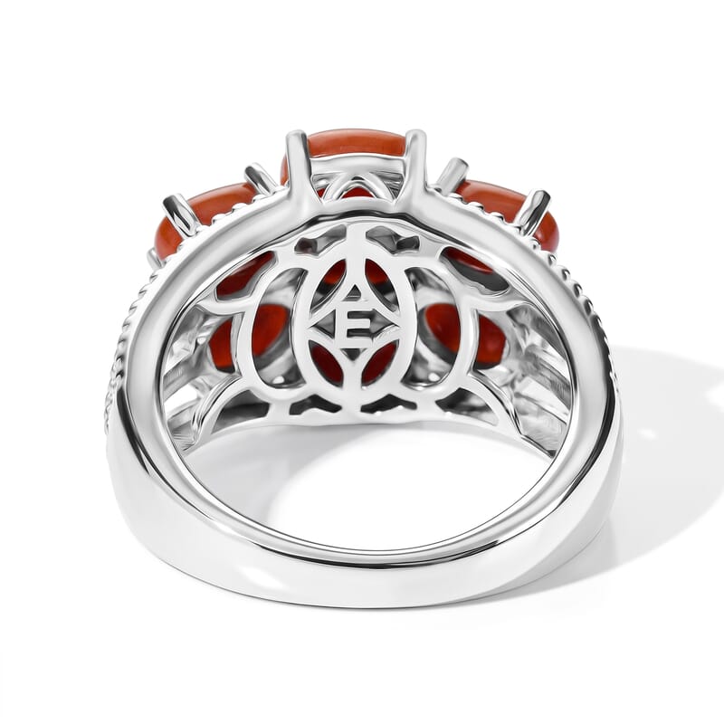 EverTrue Red Jade (D) 4.35 ctw Ring in Platinum Bond (Size 6.0)