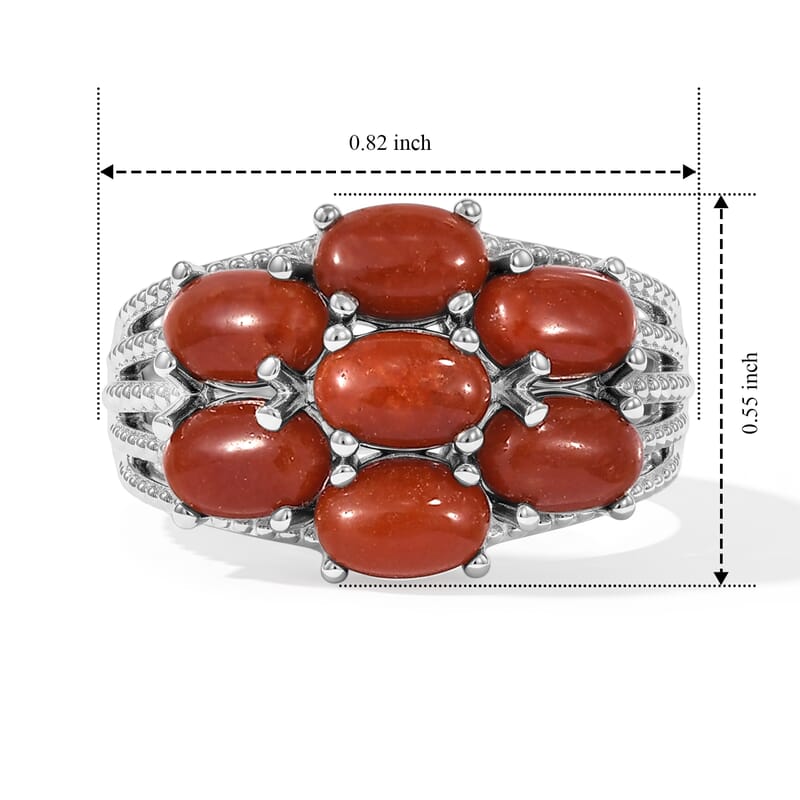 EverTrue Red Jade (D) 4.35 ctw Ring in Platinum Bond (Size 6.0)