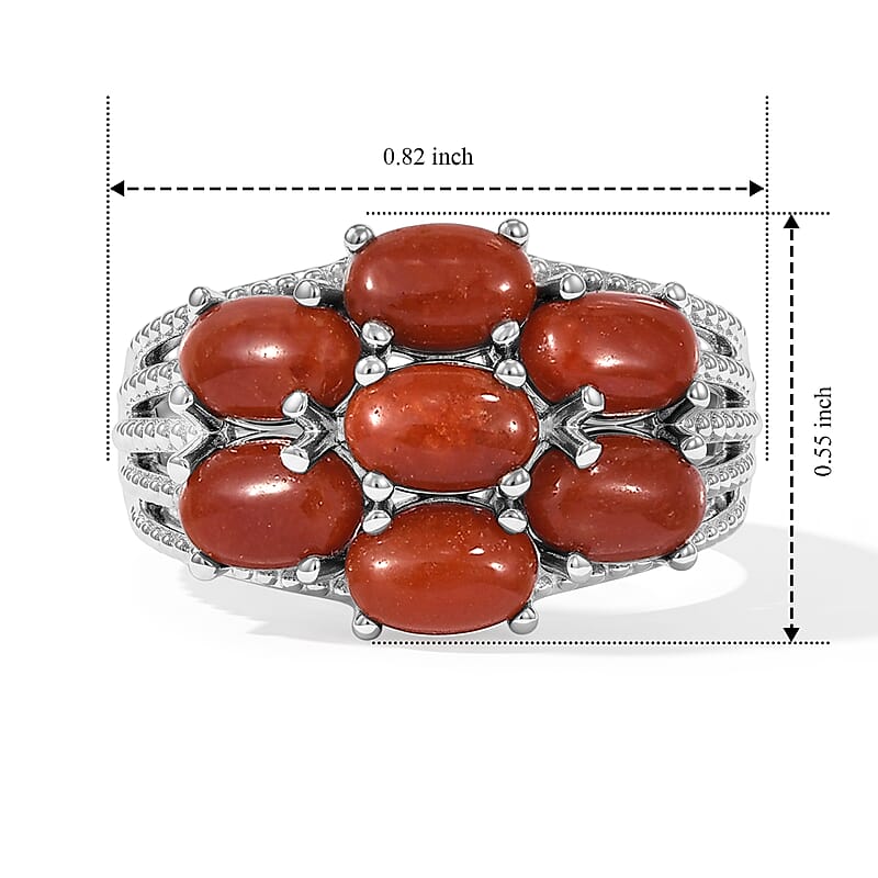 EverTrue Red Jade (D) 4.35 ctw Ring in Platinum Bond (Size 6.0)
