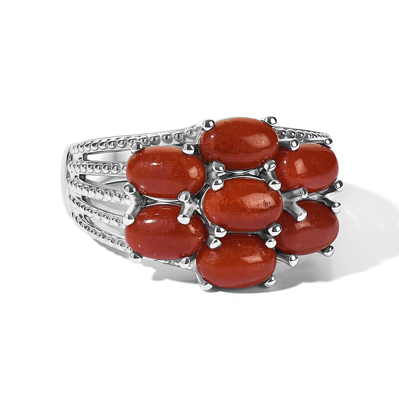 EverTrue Red Jade (D) 4.35 ctw Ring in Platinum Bond (Size 9.0)