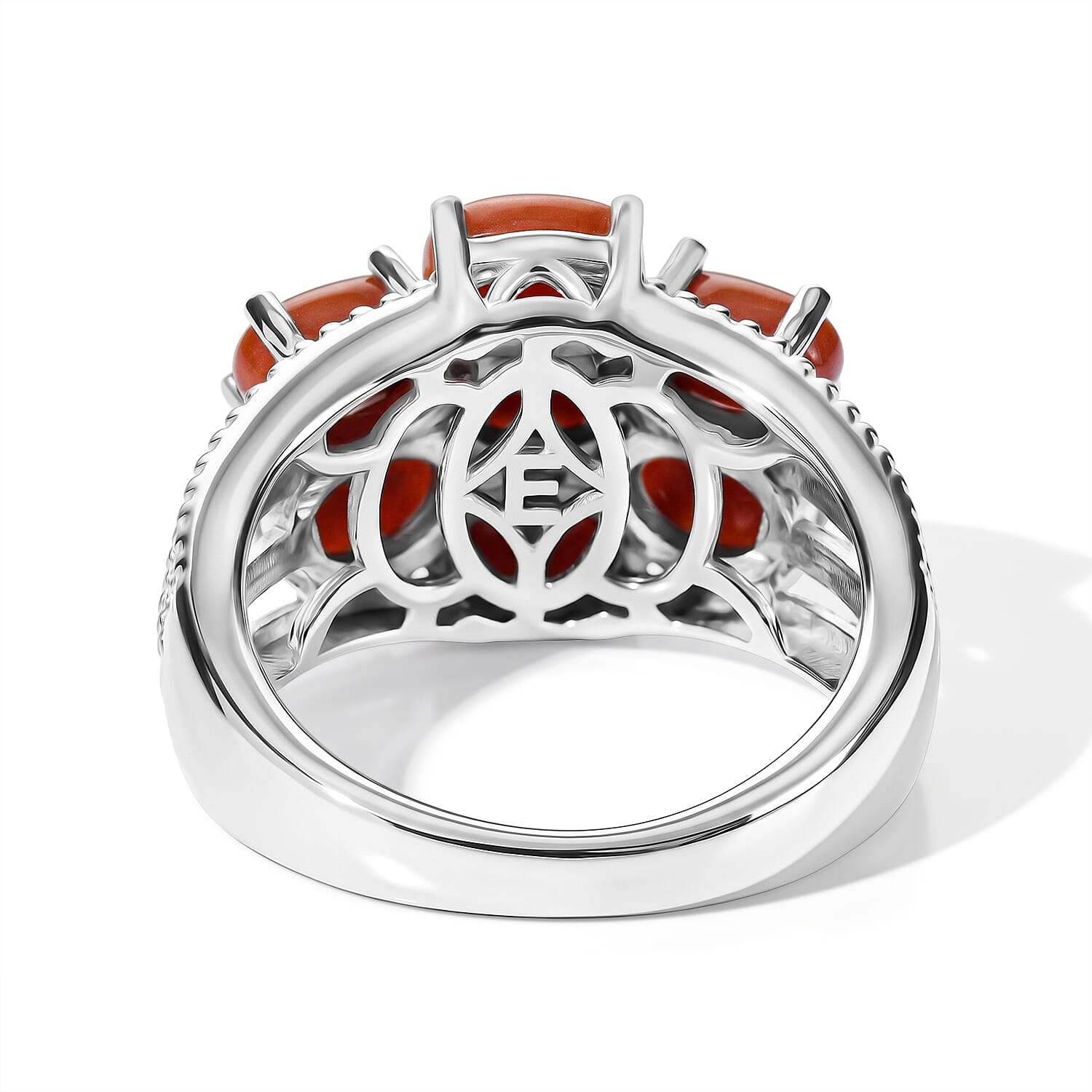 EverTrue Red Jade (D) 4.35 ctw Ring in Platinum Bond (Size 9.0)