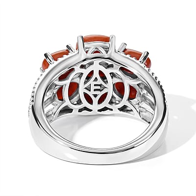 EverTrue Red Jade (D) 4.35 ctw Ring in Platinum Bond (Size 9.0)