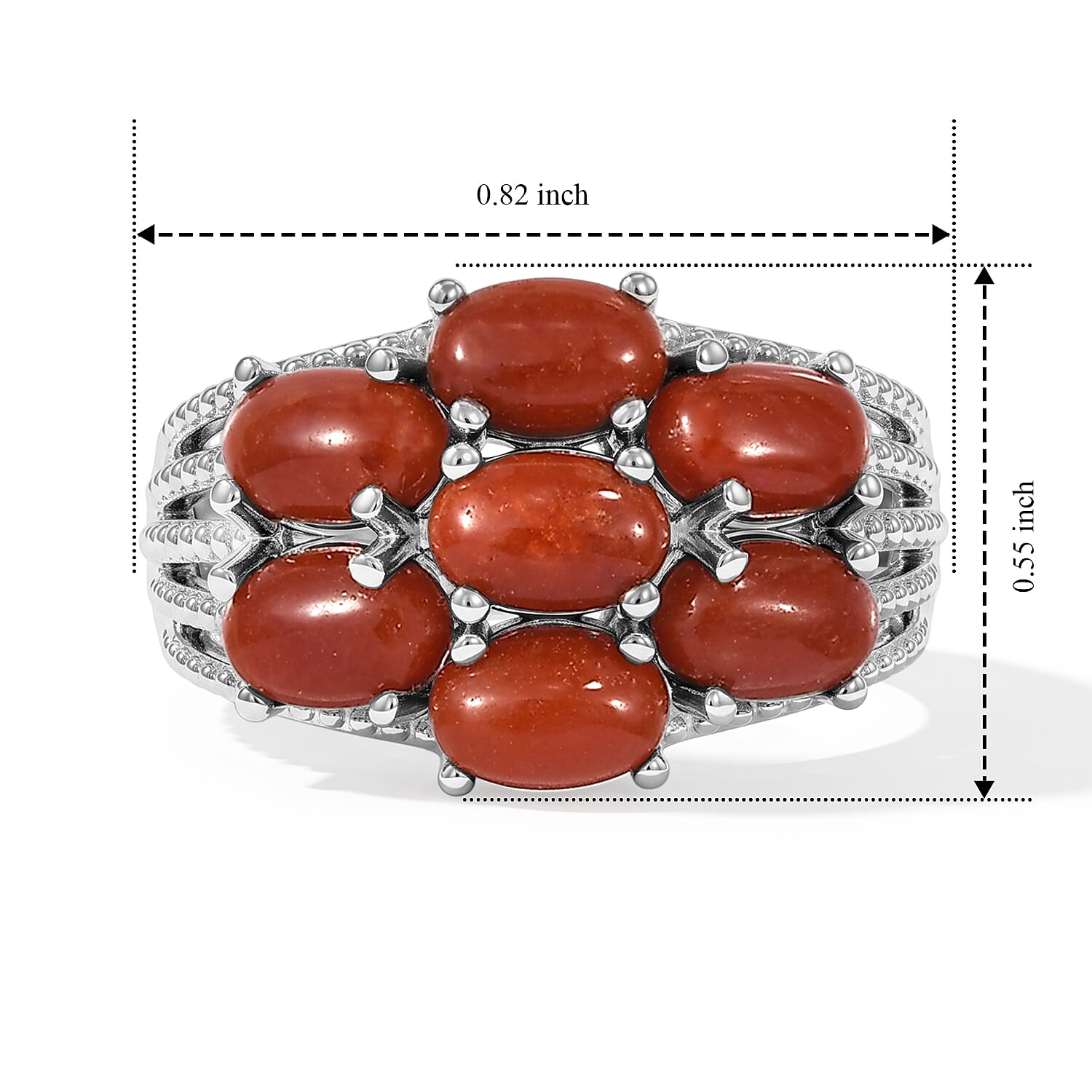 EverTrue Red Jade (D) 4.35 ctw Ring in Platinum Bond (Size 9.0)