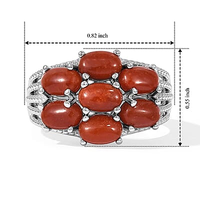 EverTrue Red Jade (D) 4.35 ctw Ring in Platinum Bond (Size 9.0)