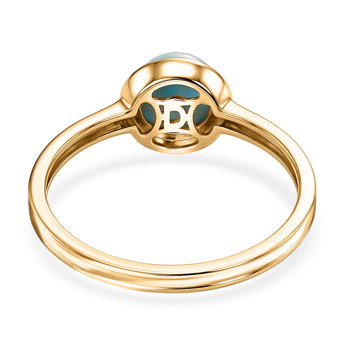 D'Joy AAA Larimar 1.30 ctw Ocean Dot Ring in 18K YG Plated Sterling Silver (Size 11.0) image number 4