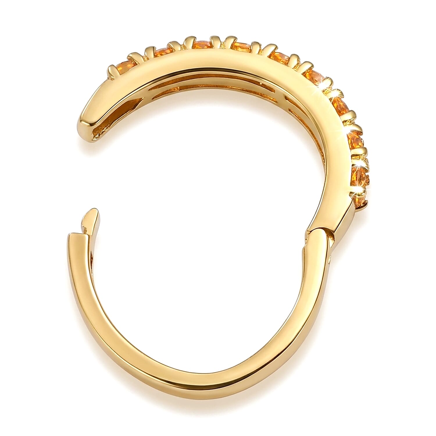EverTrue Brazilian Citrine 1.00 ctw Band Ring in 18K YG Plated (Size 10.0)