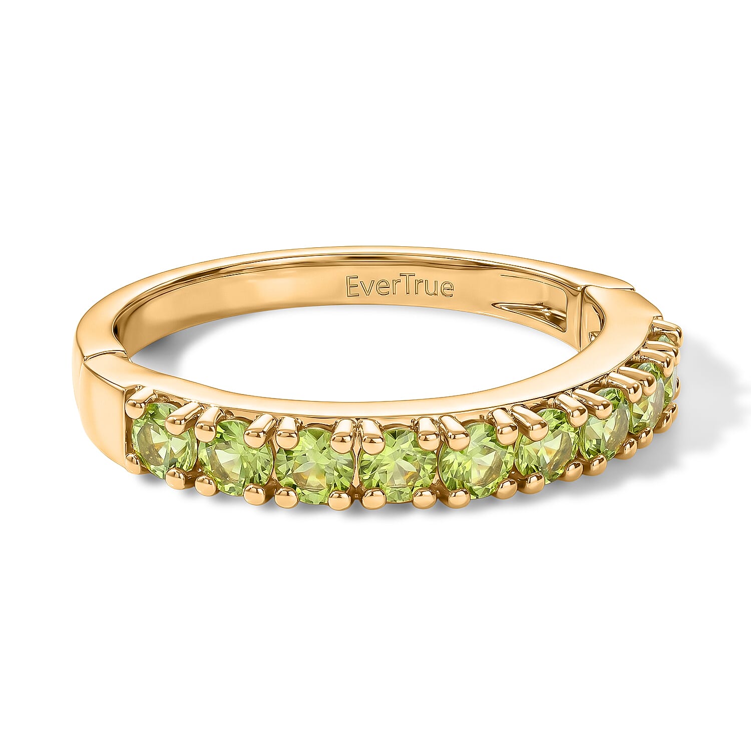 EverTrue Hebei Peridot 1.30 ctw Band Ring in 18K YG Plated (Size 10.0)