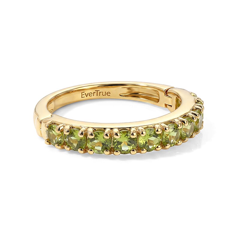 EverTrue Hebei Peridot 1.15 ctw Band Ring in 18K YG Plated (Size 6.0)