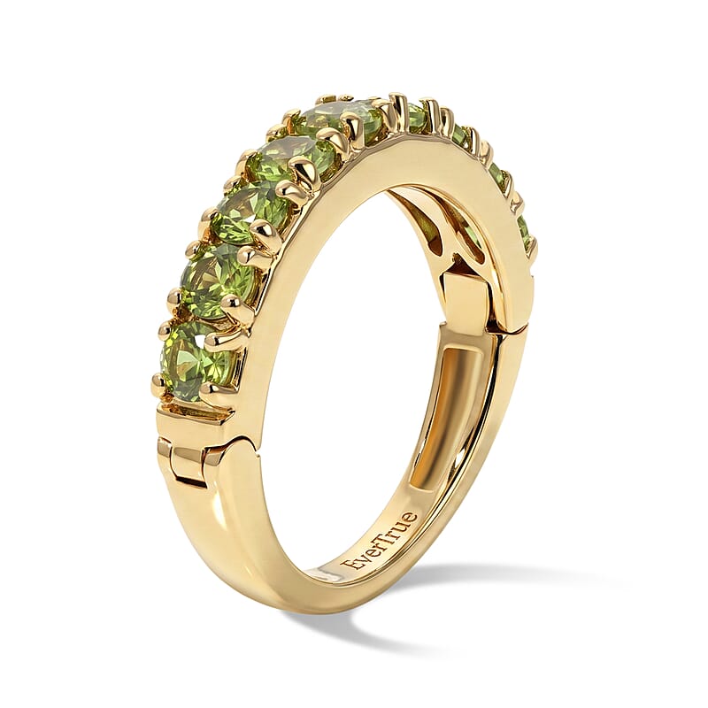 EverTrue Hebei Peridot 1.15 ctw Band Ring in 18K YG Plated (Size 6.0)