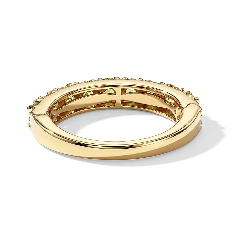 EverTrue Hebei Peridot 1.15 ctw Band Ring in 18K YG Plated (Size 8.0)