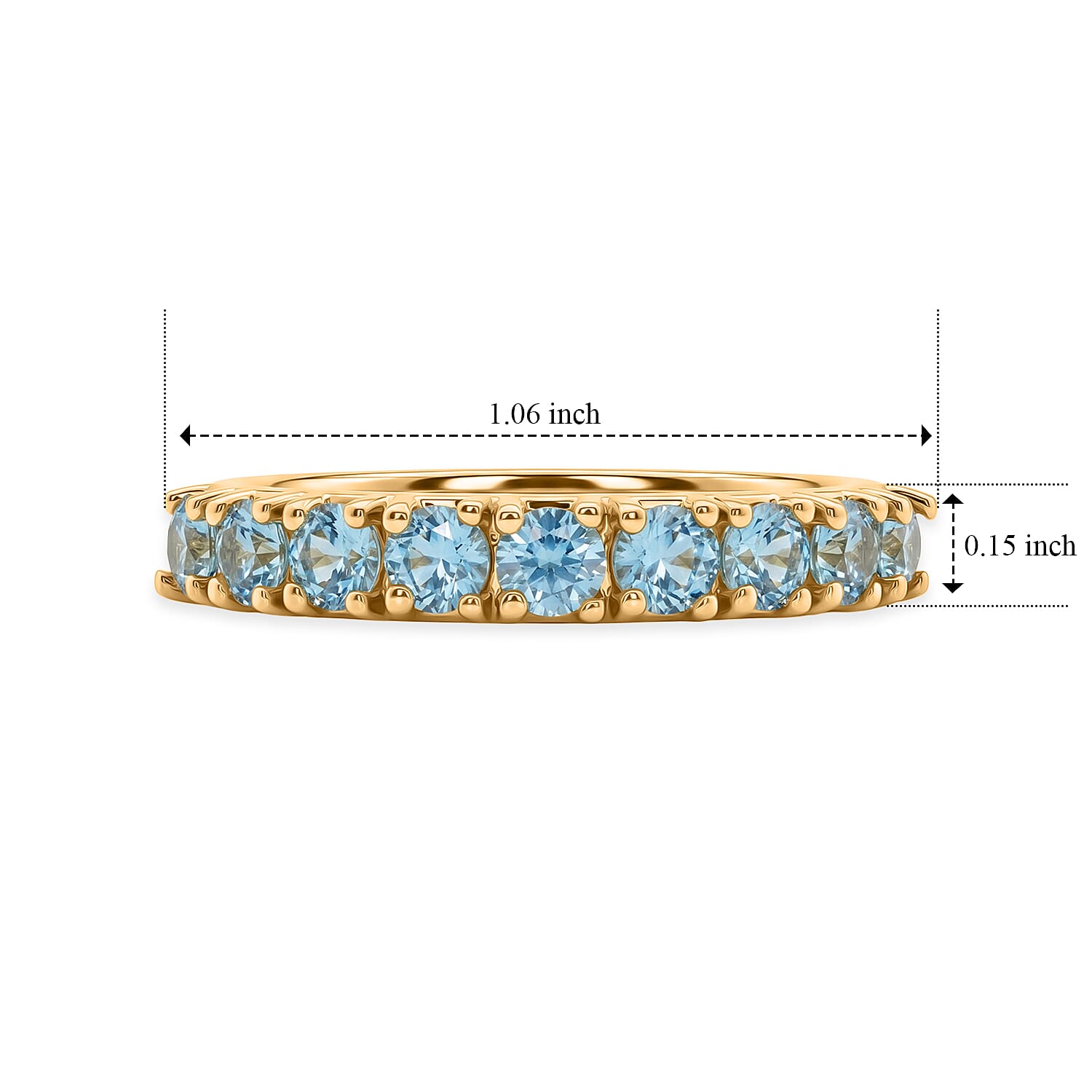 EverTrue Apatite 1.20 ctw Ring in 18K YG Plated (Size 6.0)