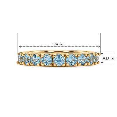 EverTrue Apatite 1.20 ctw Ring in 18K YG Plated (Size 7.0)