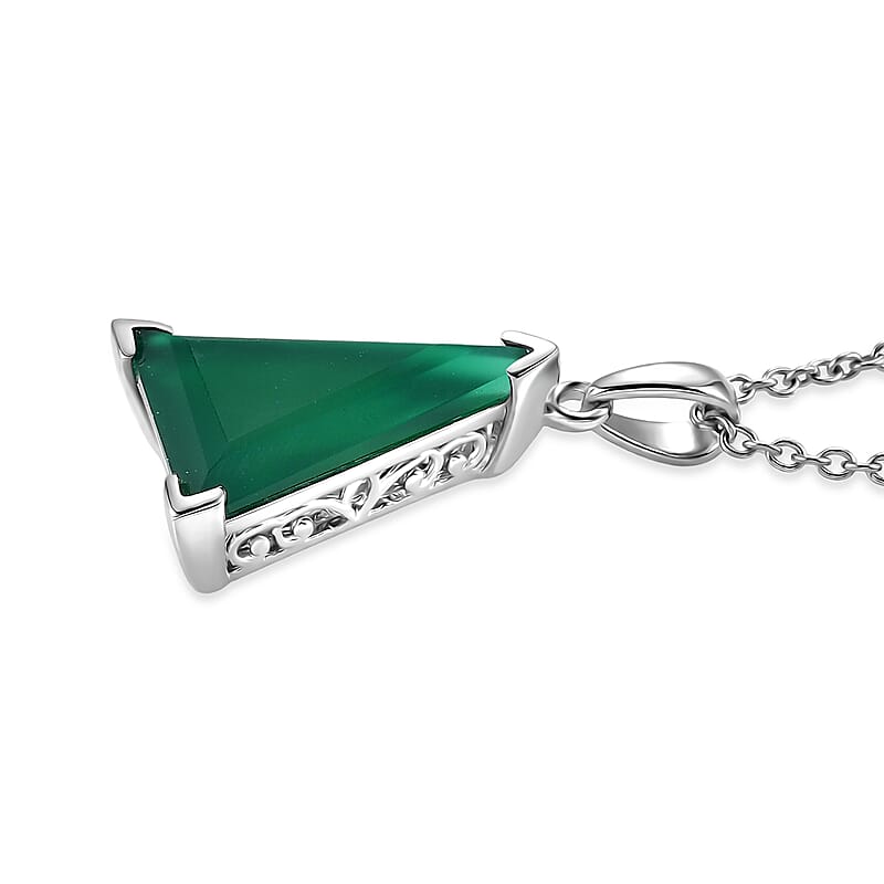 EverTrue Green Onyx 18.50 ctw Stud Earrings in Platinum Bond
