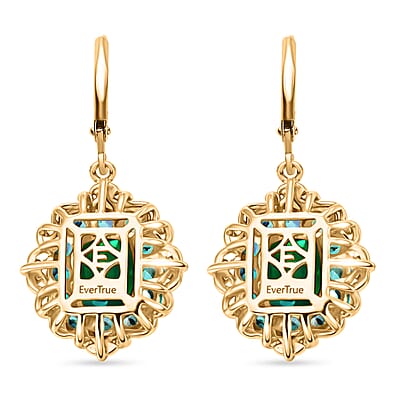 EverTrue Verde Onyx and Apatite 7.10 ctw Petal Bloom Earrings in 18K YG Plated