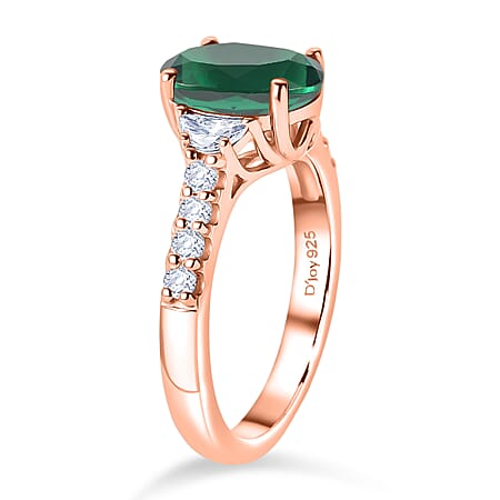 Lab Grown Emerald / Rose Gold Over Sterling Silver / 10 - Product card gallery slide 4 (10178504589625)