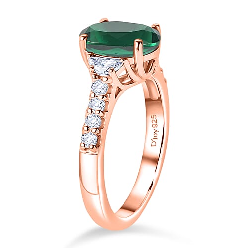 Lab Grown Emerald / Rose Gold Over Sterling Silver / 10 - Product card gallery slide 4 (10178504589625)