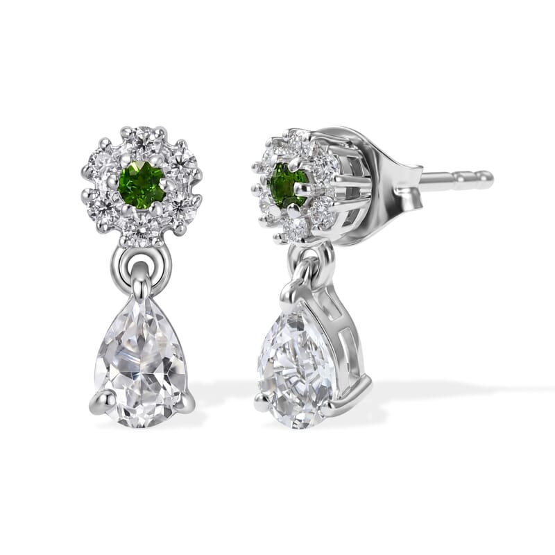 EverTrue Premium Brazilian Petalite and Multi Gemstone 0.90 ctw Earrings in Platinum Bond