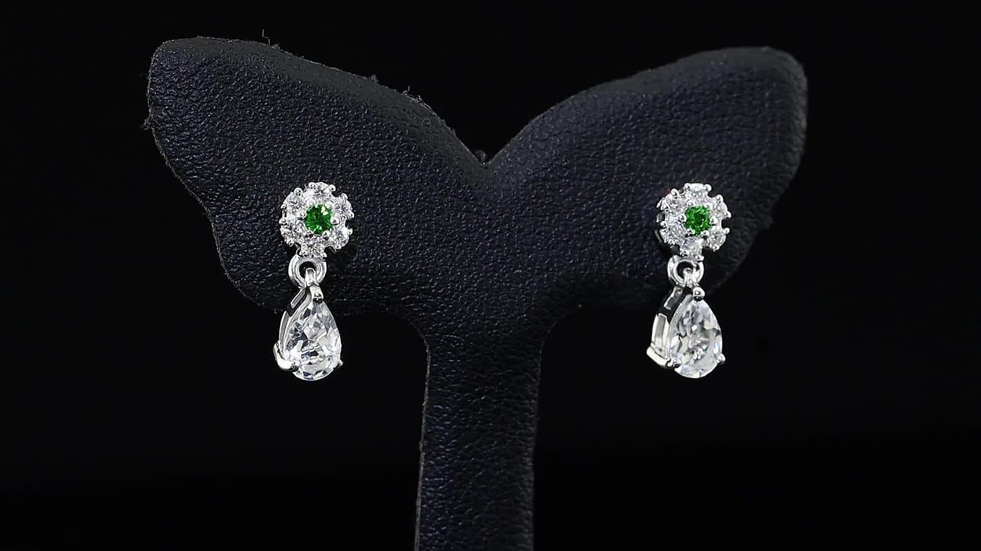 EverTrue Premium Brazilian Petalite, Multi Gemstone Earrings in Platinum Bond 0.90 ctw