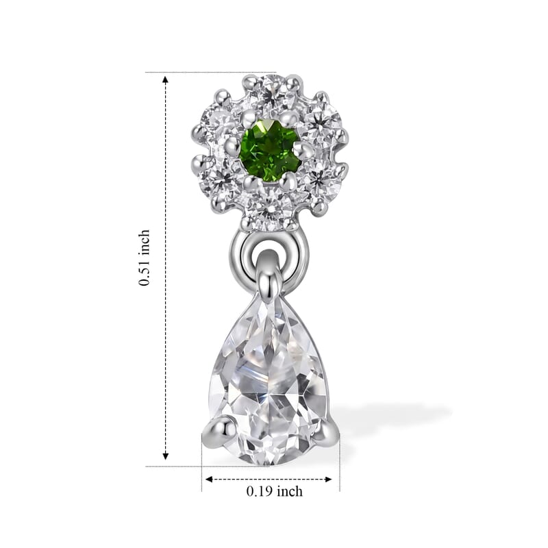 EverTrue Premium Brazilian Petalite and Multi Gemstone 0.90 ctw Earrings in Platinum Bond