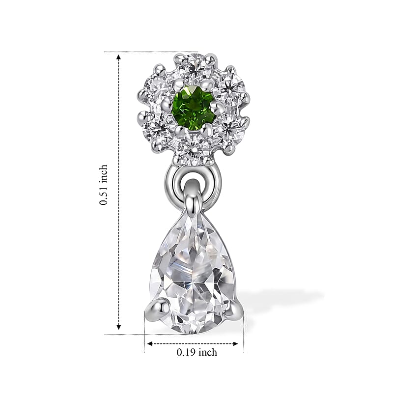 EverTrue Premium Brazilian Petalite and Multi Gemstone 0.90 ctw Earrings in Platinum Bond
