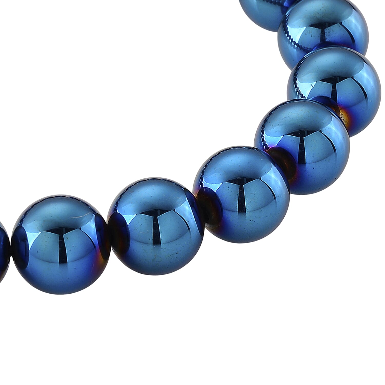 Blue Color Terahertz Beaded 120.00 ctw Stretch Bracelet