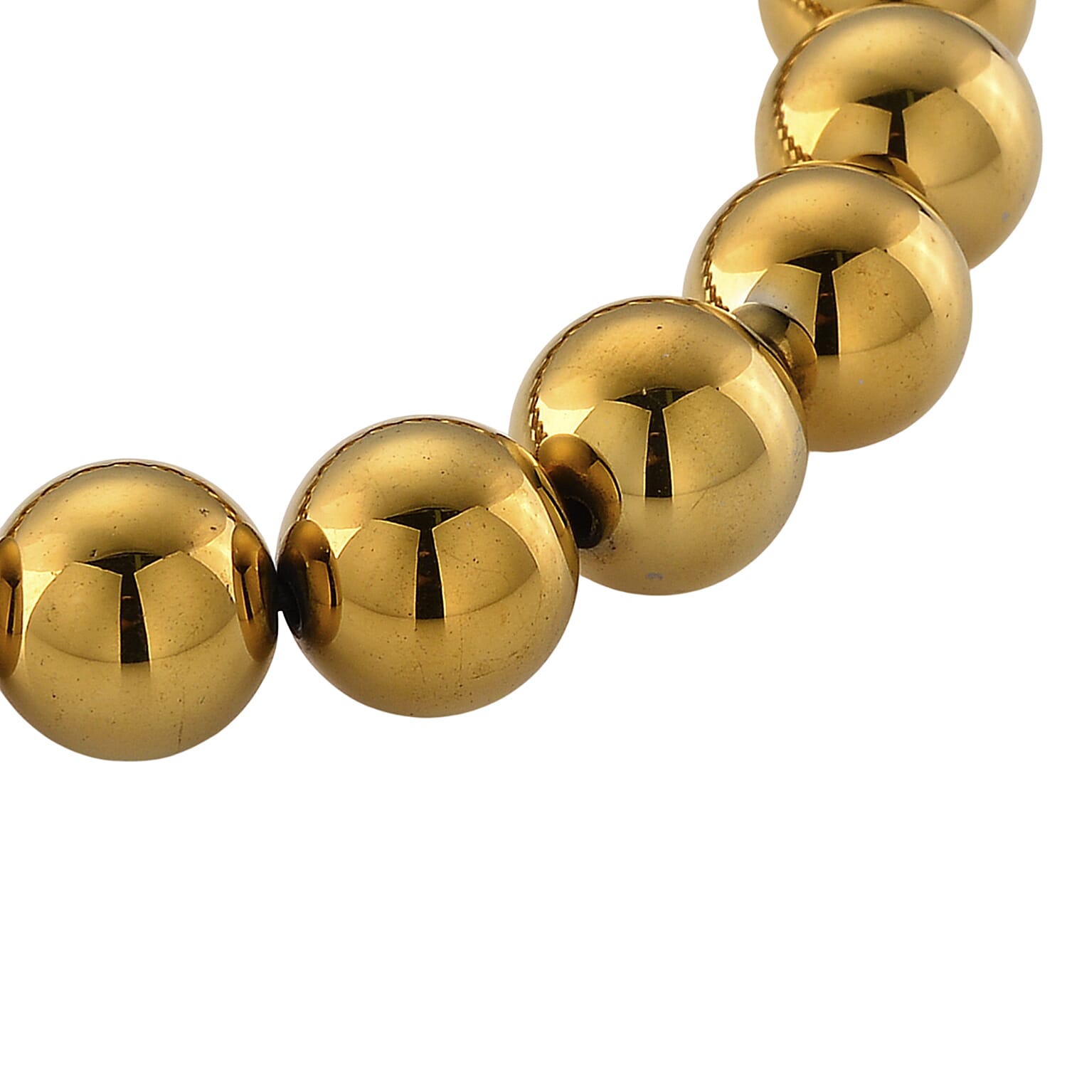 Golden Color Terahertz Beaded 120.00 ctw Stretch Bracelet