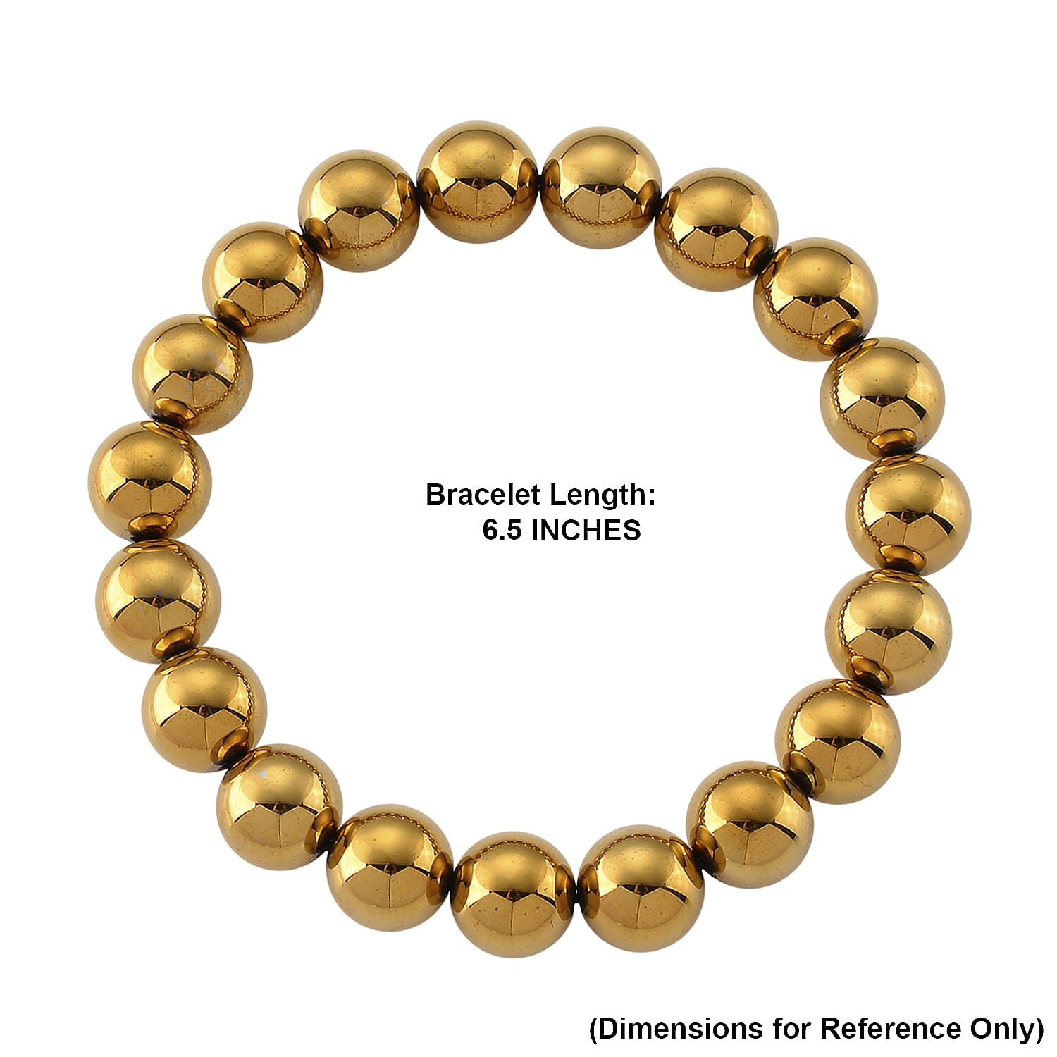 Golden Color Terahertz Beaded 120.00 ctw Stretch Bracelet