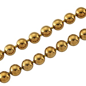 Golden Color Terahertz 290.00 ctw Beaded Necklace in Stainless Steel 20 Inches