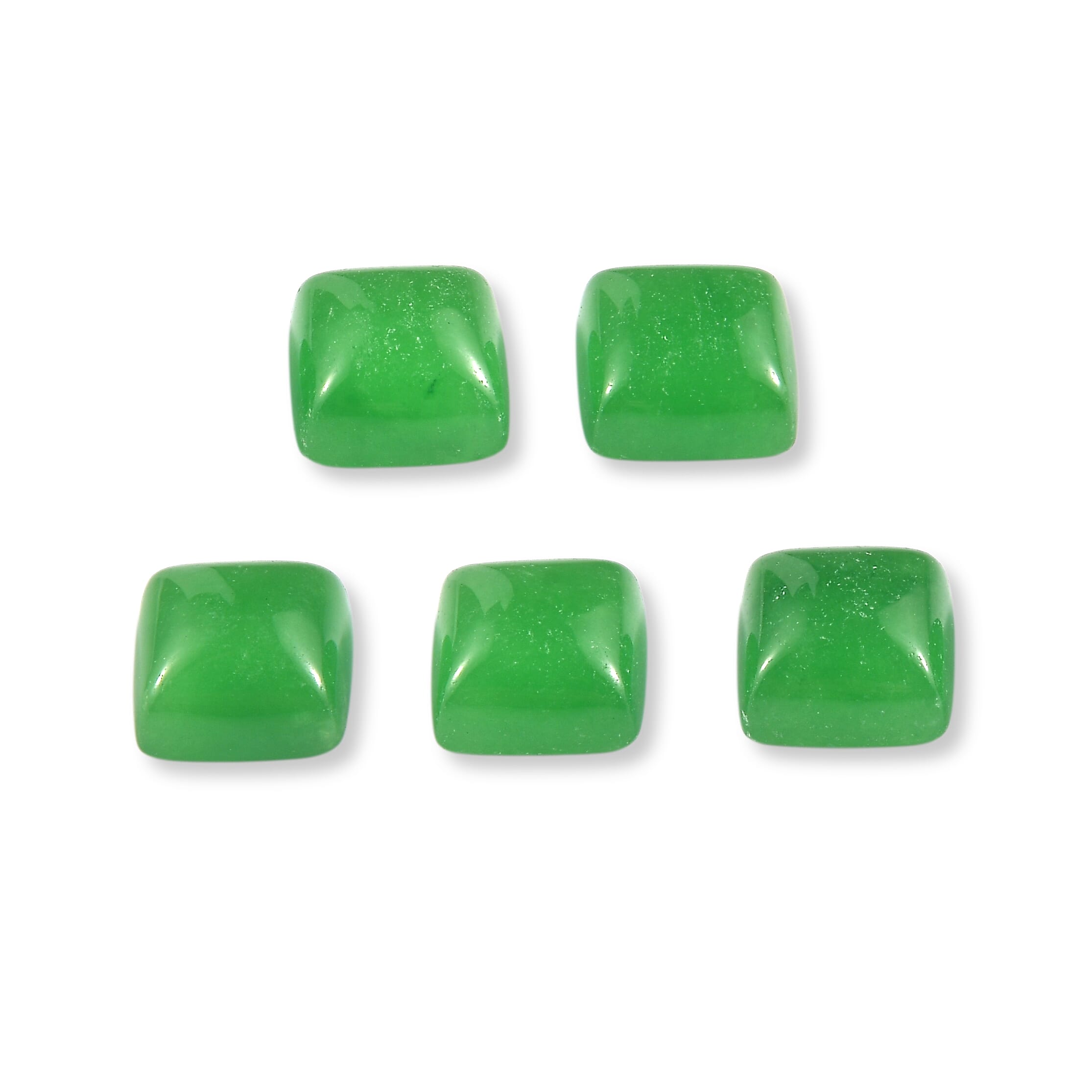 Premium Green Jade (D) Set of 5 (Cush 5x5 mm) 4.23 ctw