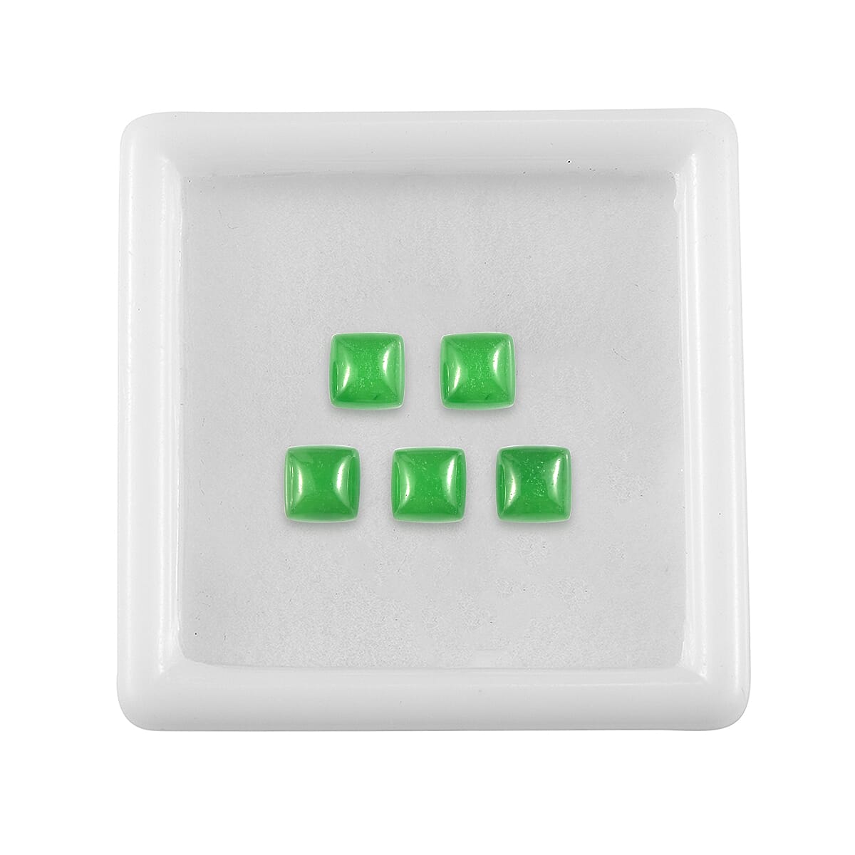Premium Green Jade (D) Set of 5 (Cush 5x5 mm) 4.23 ctw