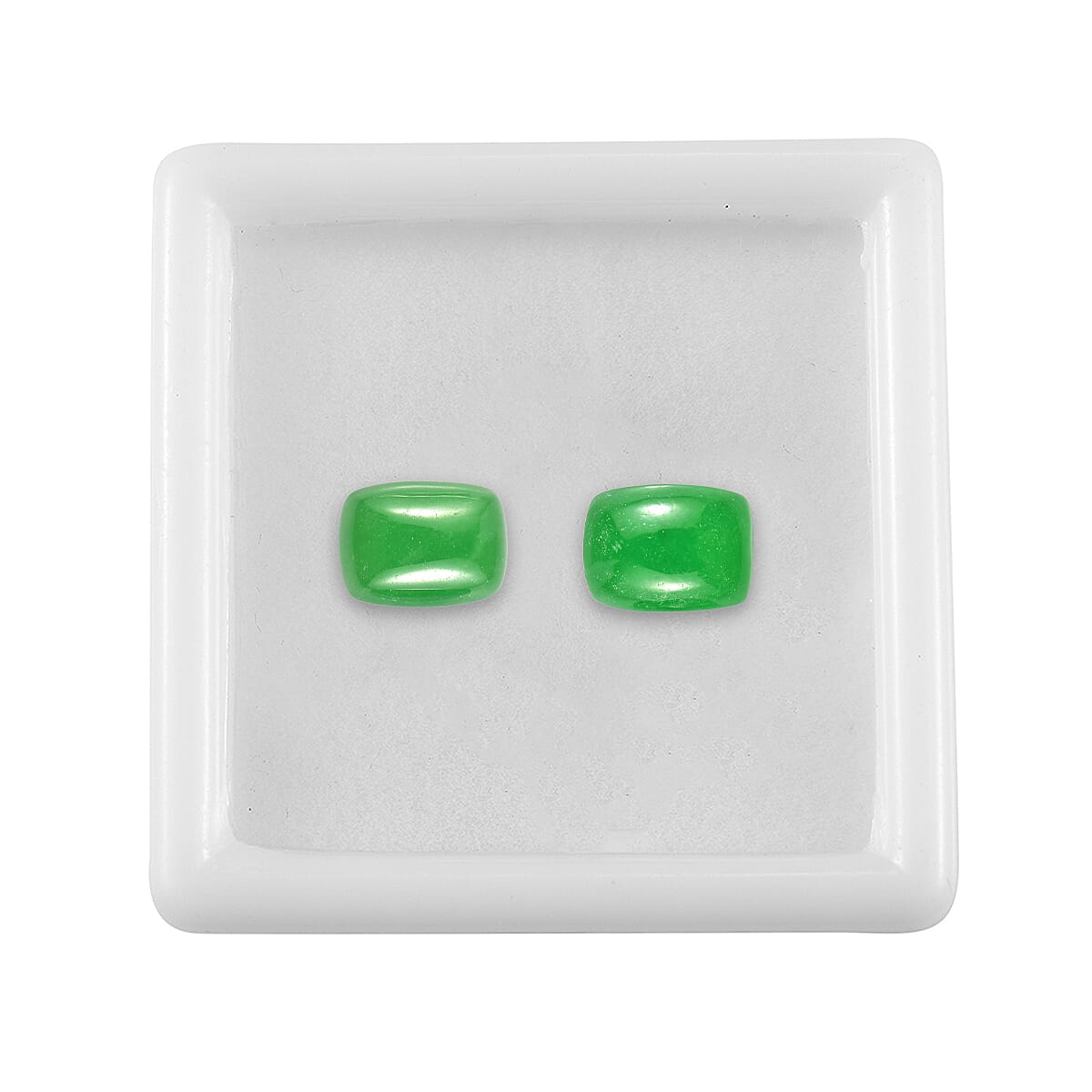 Premium Green Jade (D) Set of 2 (Cush 8x6 mm) 3.35 ctw