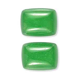 Premium Green Jade (D) Set of 2 (Cush 9x7 mm) 5.08 ctw