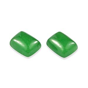 Premium Green Jade (D) Set of 2 (Cush 9x7 mm) 5.08 ctw
