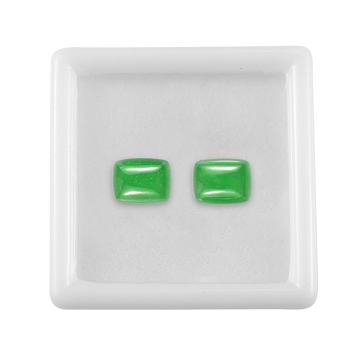 Premium Green Jade (D) Set of 2 (Cush 9x7 mm) 5.08 ctw image number 3