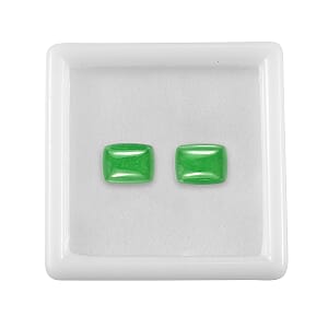 Premium Green Jade (D) Set of 2 (Cush 9x7 mm) 5.08 ctw